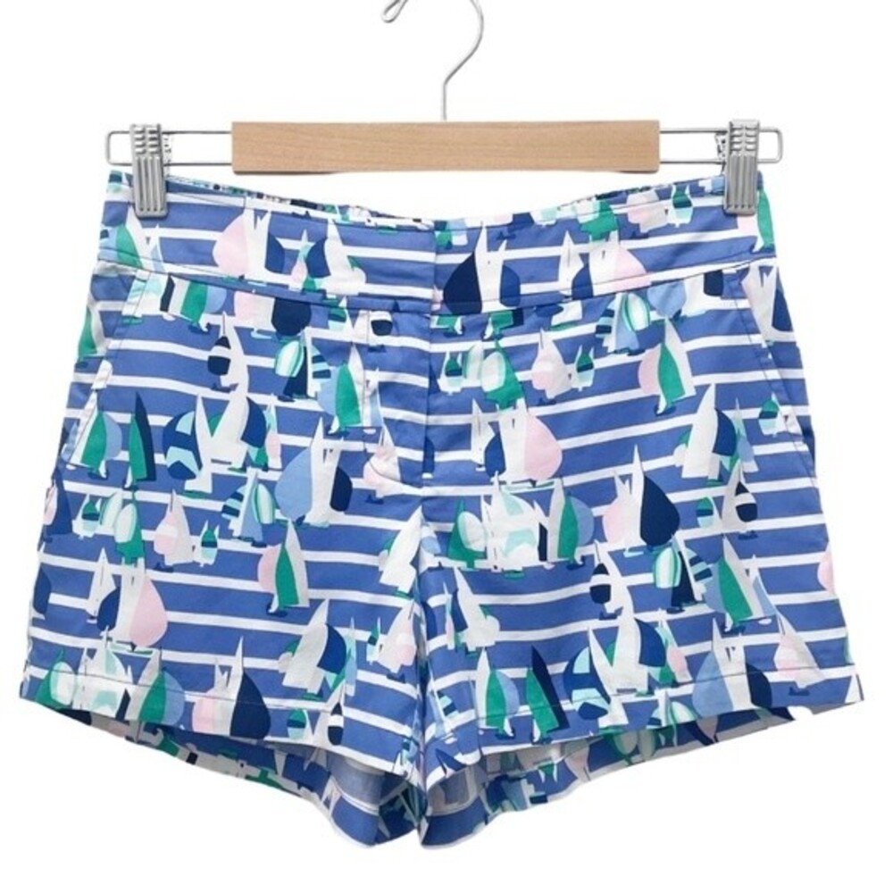 Vineyard Vines Tencel Foley Short Marlin Blue Harbor Sailing Scene Size 00 | XXS